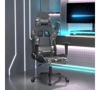 GeenYuu Chaise Fauteuil Gaming Ergonomique pivotante Noire Camouflage en Similicuir avec Repose-Pied réglable Appui tête Coussin Lombaire pour Bureau Jeu Ordinateur Confort Esport