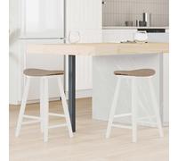 GeenYuu Chaises de Salle à Manger 2 pcs Blanc en Bois Massif d'hévéa 46 x 37 x 63 cm lot Confortable pour Cuisine Repas intérieur Maison Appartement