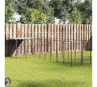 GeenYuu Chenil en Acier Noir 6,05 m² avec Toit résistant à l'eau et Porte sécurisée pour Chien intérieur extérieur Jardin terrasse Cour Protection Ventilation