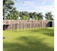 GeenYuu Chenil pour chien en acier 26,62 m² noir avec toit imperméable et porte verrouillable Enclos d'extérieur résistant aux intempéries pour chiots, jardin, cour, enclos en métal robuste avec