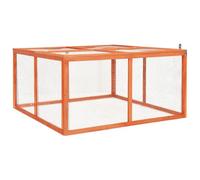 GeenYuu Clapier à lapins en bois de sapin massif 124 x 120 x 60 cm avec enclos en fil d'acier et toit résistant aux intempéries, idéal comme clapier pour lapin, cage à petits animaux, enclos