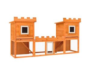 GeenYuu Clapier d'extérieur Large en Bois de Sapin avec Maison Double, Toit résistant, Deux échelles antidérapantes, Habitat sécurisé pour Lapin et Petit Animal, idéal pour Exercice et Refuge