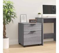 GeenYuu Classeur Mobile en Bois d'ingénierie Sonoma Gris 45x38x54 cm avec Roues pivotantes et verrouillables Meuble de Rangement Bureau Salon Cuisine Pratique