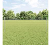 GeenYuu Clôture en fil soudé acier galvanisé à chaud 10 x 0,8 m avec poteaux rigides pour jardin terrasse extérieur, panneau grillage treillis modulable pour séparation