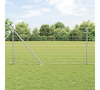 GeenYuu Clôture en fil soudé avec poteaux galvanisés 50 x 1,2 m, barrière rigide et modulable pour jardin terrasse extérieur, panneau grillage treillis pour délimitation et protection