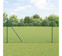 GeenYuu Clôture en fil soudé vert 50 x 1,4 m avec poteaux et fixation rigide pour jardin terrasse extérieur, panneau grillage treillis barrière palissade sécurisée occultation