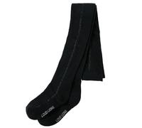 GeenYuu Collants noirs en coton avec taille élastique, rayures lurex scintillantes, taille 92, pour tout-petits, garçons et filles, respirants, résistants, talon et orteils renforcés