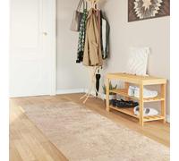 GeenYuu Coureur de Tapis Marsa Beige 100 x 250 cm en Polyester et PVC avec Dos antidérapant, Lavable en Machine, Absorption sonore, pour Couloir, Chambre, Salon, Protection des sols