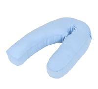 GeenYuu Coussin de grossesse en forme de J - 54 x (36-43) cm - Bleu - En microfibre - Avec rembourrage en coton - Housse amovible - Lavable - Coussin d'allaitement - Coussin de positionnement