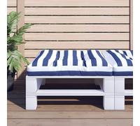 GeenYuu Coussin pour palette, bleu, blanc, rayé, 80 x 80 x 12 cm, tissu polyester imperméable, coussin d'assise pour extérieur, intérieur, jardin, terrasse, balcon, salon, salle à manger, bureau