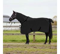 GeenYuu Couverture équine en Polyester Noir 115 cm pour Cheval et Poney, Couverture Chemise Respirante Hiver extérieur, Protection Chaleur Ajustable Garrot poitrail