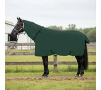 GeenYuu Couverture équine en Polyester Vert foncé Complet 155 cm Respirant et Ajustable pour Cheval et Poney Hiver extérieur Protection Chaleur et Anti-humidité avec Sangle et Attache poitrail