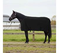 GeenYuu Couverture Équine Noir en Polyester 85 cm, Couverture pour Cheval et Poney avec Attache Ajustable, Protection Contre Froid et humidité pour écurie, Prairie, Box en extérieur Hiver