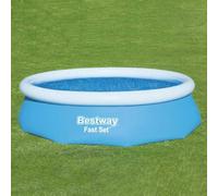GeenYuu Couverture Solaire Piscine Bestway Flowclear 305 cm, bâche antipoussière, Protection Thermique pour Bassin Hors Sol, Tapis Rond, Isolation Contre Feuilles et débris