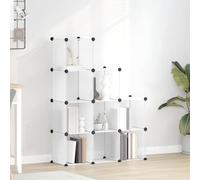 GeenYuu Cubes de Rangement 9 pcs Transparent en PP avec Cadre Acier, Meuble modulable empilable pour Chambre, entrée, Dressing, Placard, Organisateur Facile à Assembler