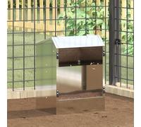 GeenYuu Distributeur pour Lapins en Acier galvanisé argenté 33,5 x 25,5 x 45,5 cm avec Clips, Usage intérieur et extérieur, capacité 3 kg, résistant aux intempéries pour Alimentation Animaux