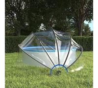 GeenYuu Dôme de Piscine Rond 376x188 cm en PVC Transparent avec Protection antipoussière et Isolation Thermique, bâche Couverture pour Bassin Hors Sol ou enterré