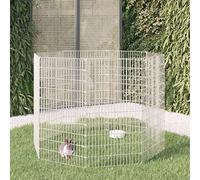GeenYuu Enclos pour Animaux en liberté 8 Panneaux 54 x 100 cm Fer galvanisé Robuste Cage Parc Habitat sécurisé pour Lapin Hamster cobaye Furet Chinchilla Rongeur Cochon d'Inde