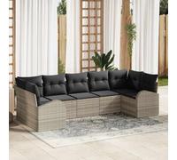 GeenYuu Ensemble canapé de Jardin 7 pièces Gris Clair polyrotin modulable avec Coussins Confortables et Sac de Rangement résistant pour terrasse Balcon Patio extérieur détente apéritif