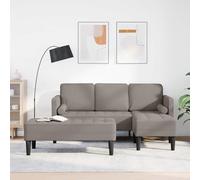 GeenYuu Ensemble canapés modulable 2 pièces Taupe Polyester avec Coussins, canapé d'angle Convertible pour Salon séjour Bureau, Banquette Relax Assise Confortable avec accoudoirs et Dossier