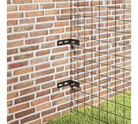 GeenYuu Ensemble de 10 connecteurs d'angle mural anthracite en acier galvanisé et inoxydable, fixation solide pour clôture, portail, portillon, quincaillerie, support et poteau extérieur durable