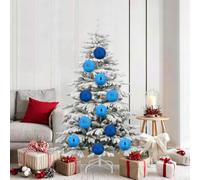GeenYuu Ensemble de Boules de Noël XL 9 pcs Bleu Plastique Durable légères pour décoration Sapin intérieur extérieur fête Saison réveillon Ornement Guirlande Couronne