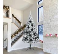 GeenYuu Ensemble de Boules de Noël XXL 4 pcs Noir Plastique léger 20 cm pour décoration Sapin intérieur extérieur fête Saison réveillon Ornement élégant