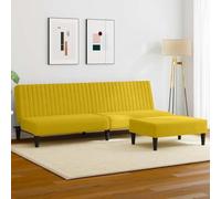 GeenYuu Ensemble de canapé 2 pièces en velours jaune, canapé-lit avec repose-pieds, dossier réglable, fonction pliante pour chambre d'amis, salon, petit appartement