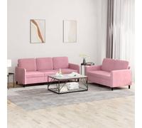 GeenYuu Ensemble de canapé 2 pièces en velours rose, 138/198 cm de large, structure en métal robuste, ensemble de salon confortable pour une détente élégante, idéal pour votre maison