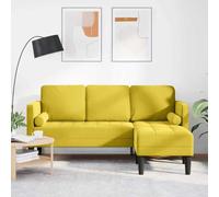 GeenYuu Ensemble de canapés jaunes 173 x 131 x 67 cm en velours en forme de L 3 places imperméable pour salon, salon d'extérieur