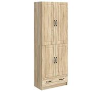 GeenYuu Ensemble mobilier Salon 2 pcs chêne Sonoma Bois d'ingénierie Table Chaise Rangement Polyvalent pour Maison Bureau Salle à Manger entrée