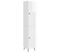 GeenYuu Ensemble mobilier Salon Blanc Brillant 2 pcs Bois d'ingénierie avec Armoire, étagères, Rangement modulable pour Chambre, Bureau, entrée, Cuisine, ameublement Pratique