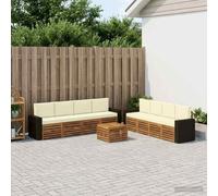GeenYuu Ensembles de canapés avec Coussin 9 pcs Bois d'Acacia Massif, mobilier Salon et Chambre Design, fauteuils Confortables, Dimensions 59 x 59 x 37 cm, idéal pour Salle à Manger