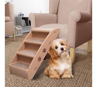 GeenYuu Escaliers Pliables pour Chiens Marron 62x40x49,5 cm en polypropylène avec marches antidérapantes, Aide montée et Descente pour Chien Chat Senior arthrose mobilité intérieur extérieur