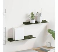 GeenYuu Étagère Flottante Murale 2 pcs Vert Olive en Acier 40 x 8,5 x 2,5 cm pour Rangement décoration Salon Bureau Chambre Cuisine, Support Tablette Rebord Suspendu pour Cadre Plante bibelot