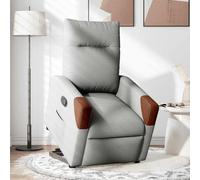 GeenYuu Fauteuil de relaxation, avec aide au relevage, en tissu gris nuage, réglable électriquement, avec poche latérale, charge maximale de 110 kg, 69 x 86 x 100 cm, chaise confortable pour salon et