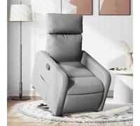 GeenYuu Fauteuil de relaxation avec aide au relèvement, en tissu gris clair, électrique, avec fonction de couchage manuel et poche latérale pour salon et chambre à coucher, chaise de relaxation