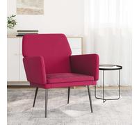 GeenYuu Fauteuil en velours rouge bordeaux 62 x 79 x 79 cm avec structure en métal Fauteuil de relaxation confortable Chaise de salon Chaise de chambre à coucher Idéal pour se détendre et se détendre