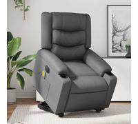 GeenYuu Fauteuil inclinable de Massage électrique Gris en Similicuir Confortable avec Dossier et Repose-Pied réglables, accoudoirs Larges, télécommande USB