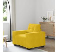 GeenYuu Fauteuil jaune 60 cm en velours rembourré doux, cadre en contreplaqué robuste, fauteuil rembourré confortable pour salon, chambre à coucher, bureau, charge maximale de 110 kg