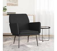 GeenYuu Fauteuil noir en velours doux, 62 x 79 x 79 cm, avec structure en métal, fauteuil de relaxation confortable pour salon et chambre à coucher, rembourré ergonomique pour une assise relaxante