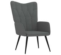 GeenYuu Fauteuil relax en tissu gris foncé avec structure en acier 61 x 70 x 96,5 cm Fauteuil rembourré confortable Chaise de salon et de salle à manger pour une assise détendue et une vie moderne
