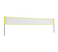 GeenYuu Filet de volleyball jaune noir 823 x 244 cm en tissu PE - Portable - Résistant aux déchirures - Résistant aux intempéries - Pour plage, jardin, parc, intérieur, extérieur, loisirs