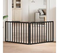 GeenYuu Grille pare-chien pliable en bois de peuplier noir 160 cm, 2 panneaux autoportants, clôture sûre pour animaux de compagnie pour l'intérieur et l'extérieur, compacte, facile à ranger, idéale