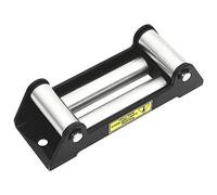 GeenYuu Guide-cable a 4 voies en acier pour treuil 5000 a 6000 lbs, rouleaux galvanises, cadre enduit de poudre, noir et argente, usage atelier chantier manutention