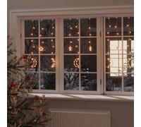 GeenYuu Guirlande lumineuse étoile et lune 138 LED blanc chaud avec télécommande 8 modes d'éclairage câble 3 m décoration Noël intérieur extérieur ambiance festive