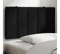 GeenYuu Hanko Oreiller noir 80 cm en velours doux rembourré pour lit avec sommier à lattes réglable, soutien dorsal confortable, montage mural facile