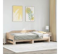 GeenYuu Lit de jour extensible 90 x 200 cm en pin massif avec coffre à roulettes, canapé-lit pour chambre d'amis, chambre d'adolescent, cadre de lit robuste avec espace de rangement