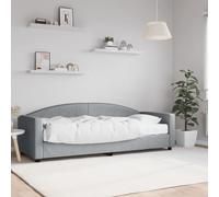 GeenYuu Lit de Jour Gris Clair 80x200 cm avec Matelas Mousse 10 cm, Cadre Tissu 100% Polyester, Structure Bois et métal, canapé Convertible pour Chambre Adulte Enfant