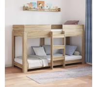 GeenYuu Lit superposé pour enfants, 75 x 190 cm, chêne Sonoma, lit pour chambre d'enfant peu encombrant, avec sommier à lattes, cadre de lit stable, idéal comme lit simple et lit d'invité pour frères